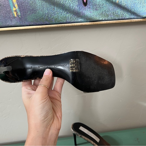 Stella McCartney Vegan Snakeskin Heeled Open Toe Sandals 38 - Picture 5 of 9